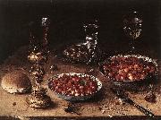 BEERT, Osias Still-Life with Cherries and Strawberries in China Bowls oil